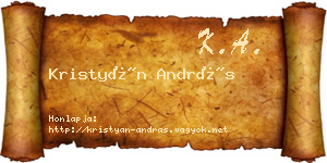 Kristyán András névjegykártya